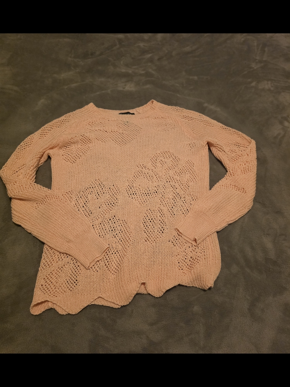 Light Pink Open-Knit Women’s Sweater